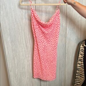 Pink Polka Dot Mini Dress